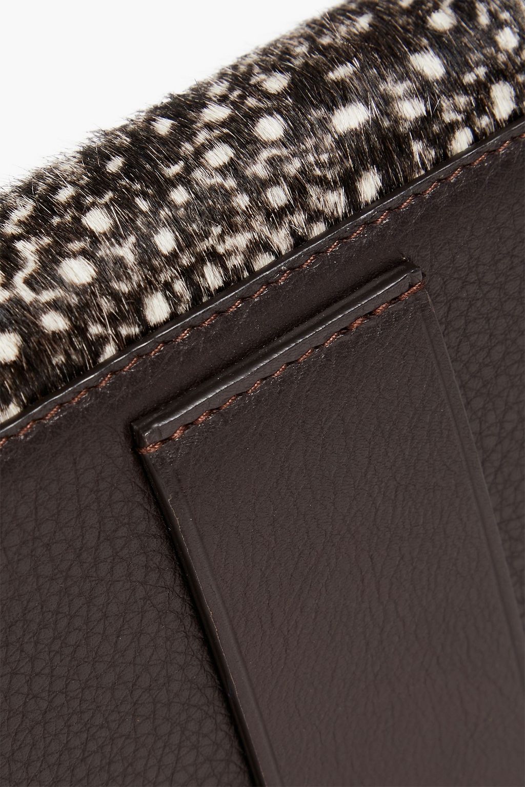 LEMAIRE Printed calf-hair and pebbled-leather messenger bag