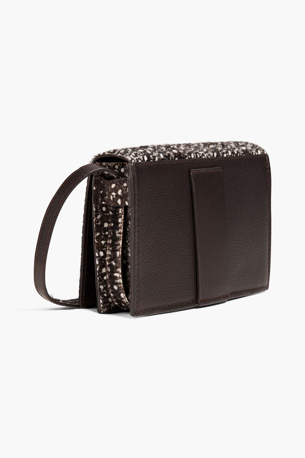 LEMAIRE Printed calf-hair and pebbled-leather messenger bag