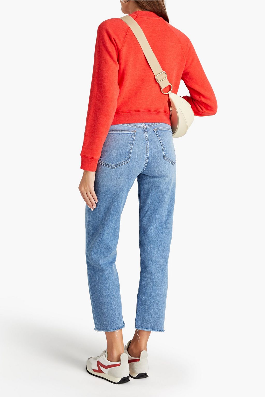 RE/DONE Cropped cotton-fleece sweatshirt