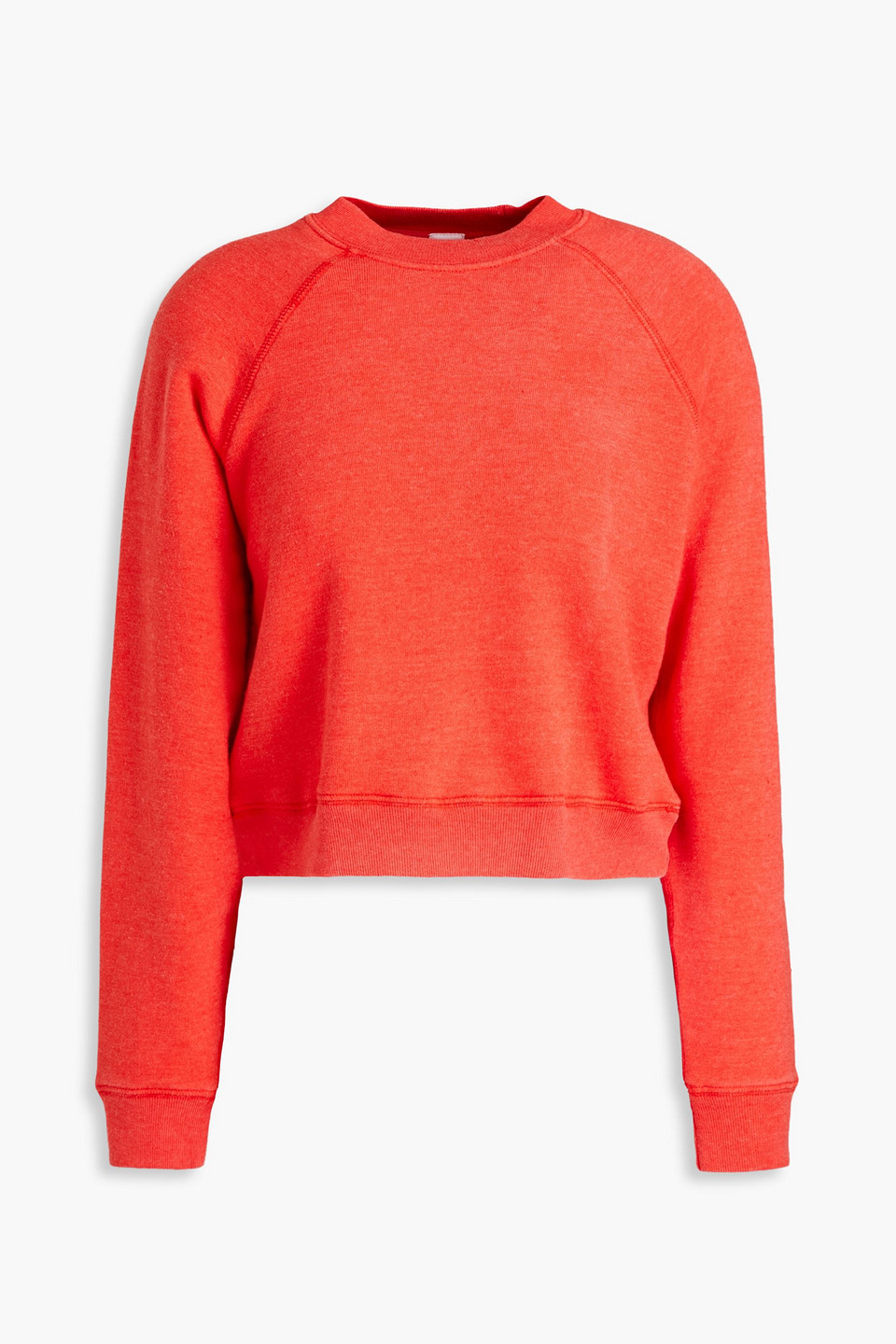 Cropped cotton-fleece sweatshirt