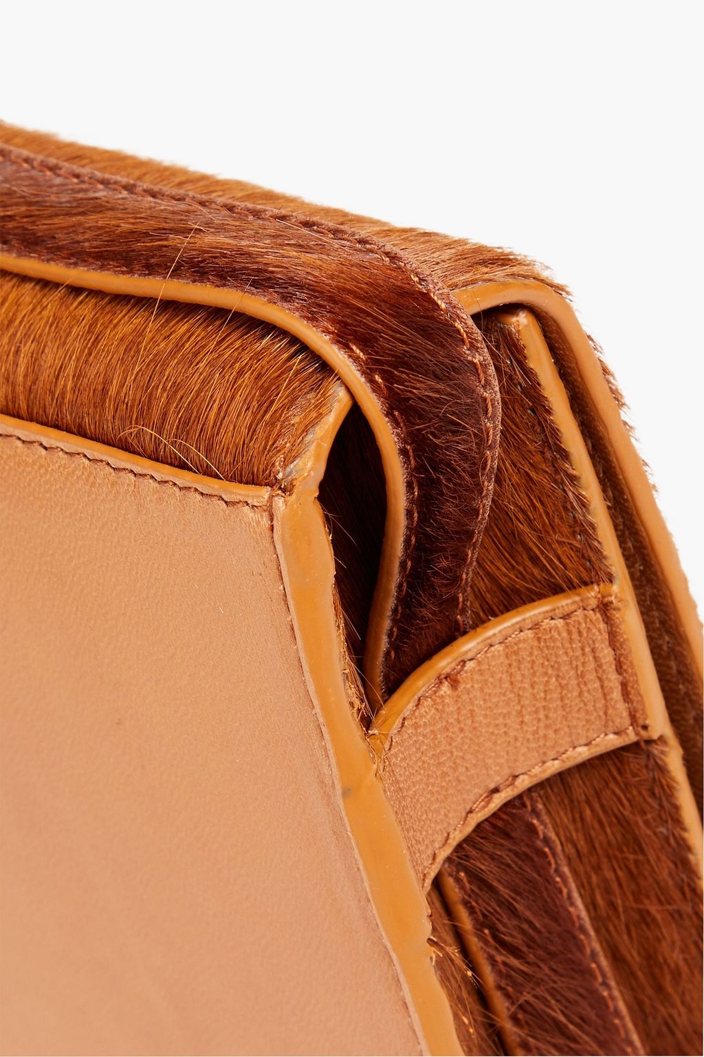 LEMAIRE Leather-paneled calf-hair messenger bag