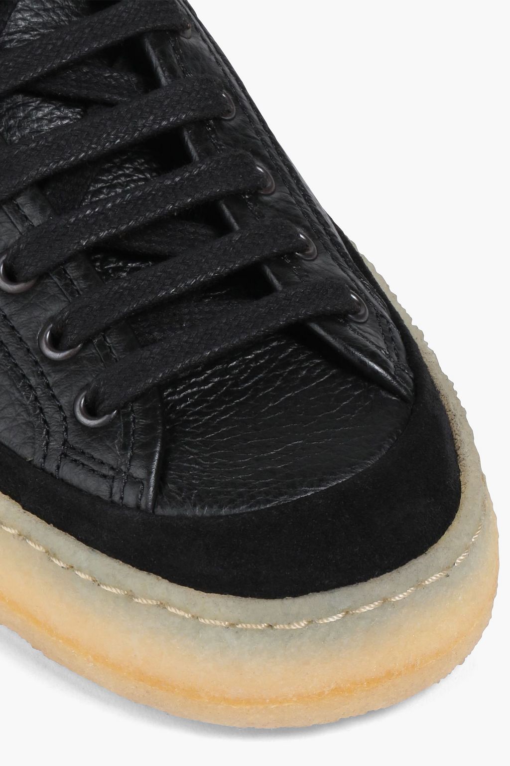 LEMAIRE Pebbled-leather high-top sneakers