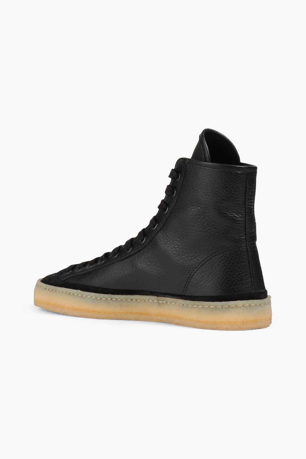 LEMAIRE Pebbled-leather high-top sneakers