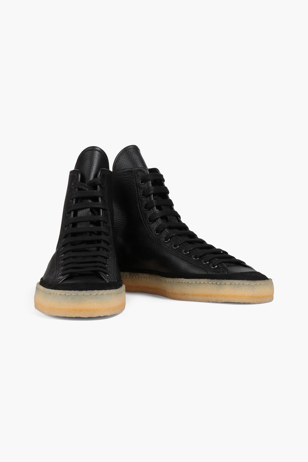 LEMAIRE Pebbled-leather high-top sneakers