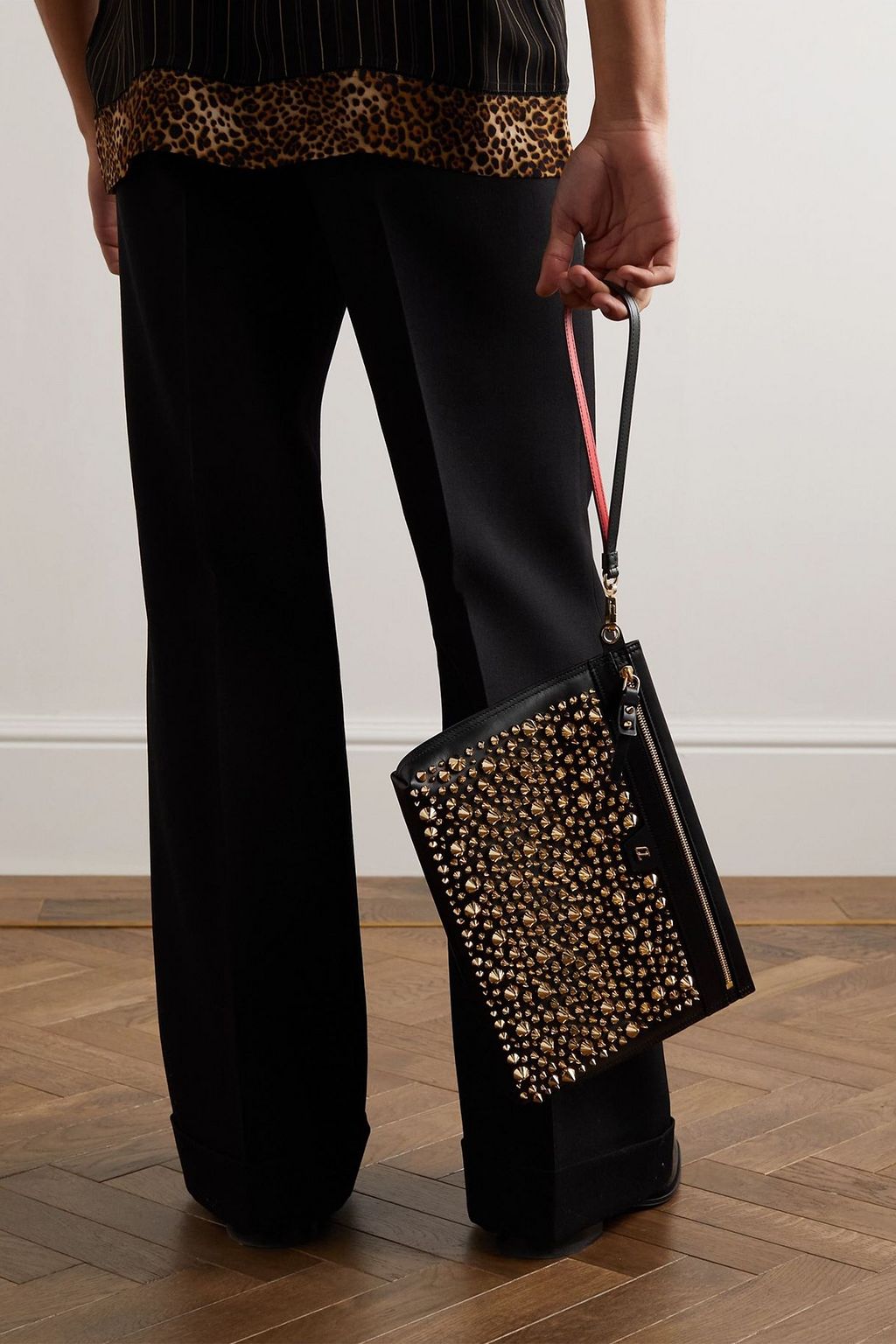 CHRISTIAN LOUBOUTIN City studded leather pouch