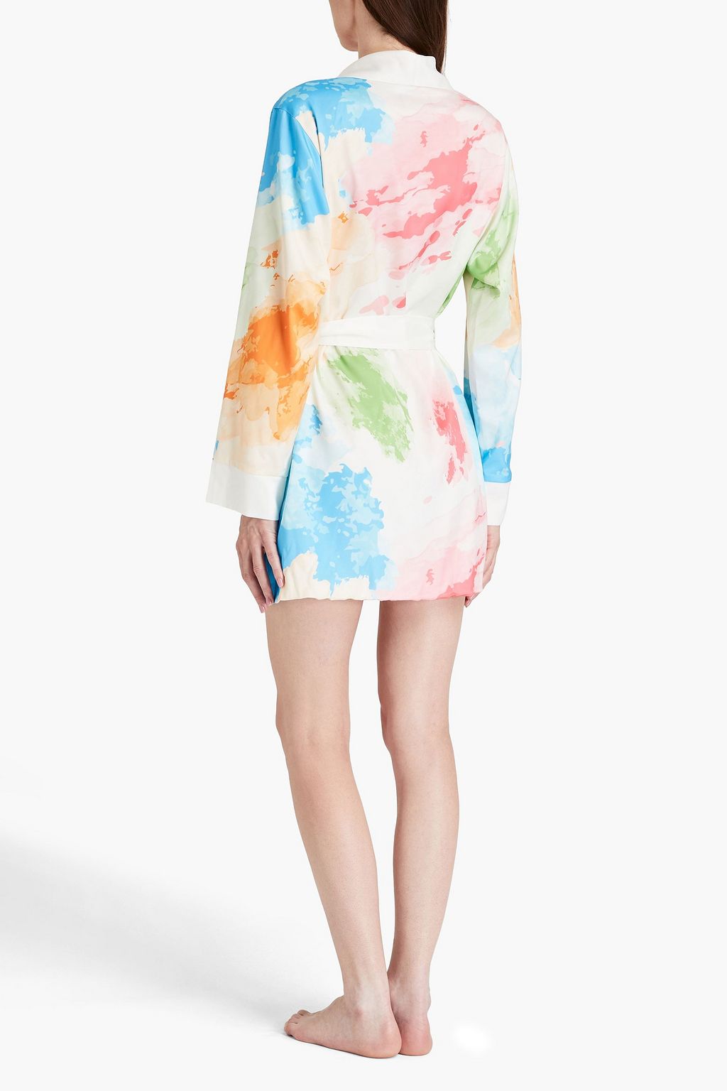 AUSTRALIA LUXE COLLECTIVE Exceptional Watercolor printed satin robe