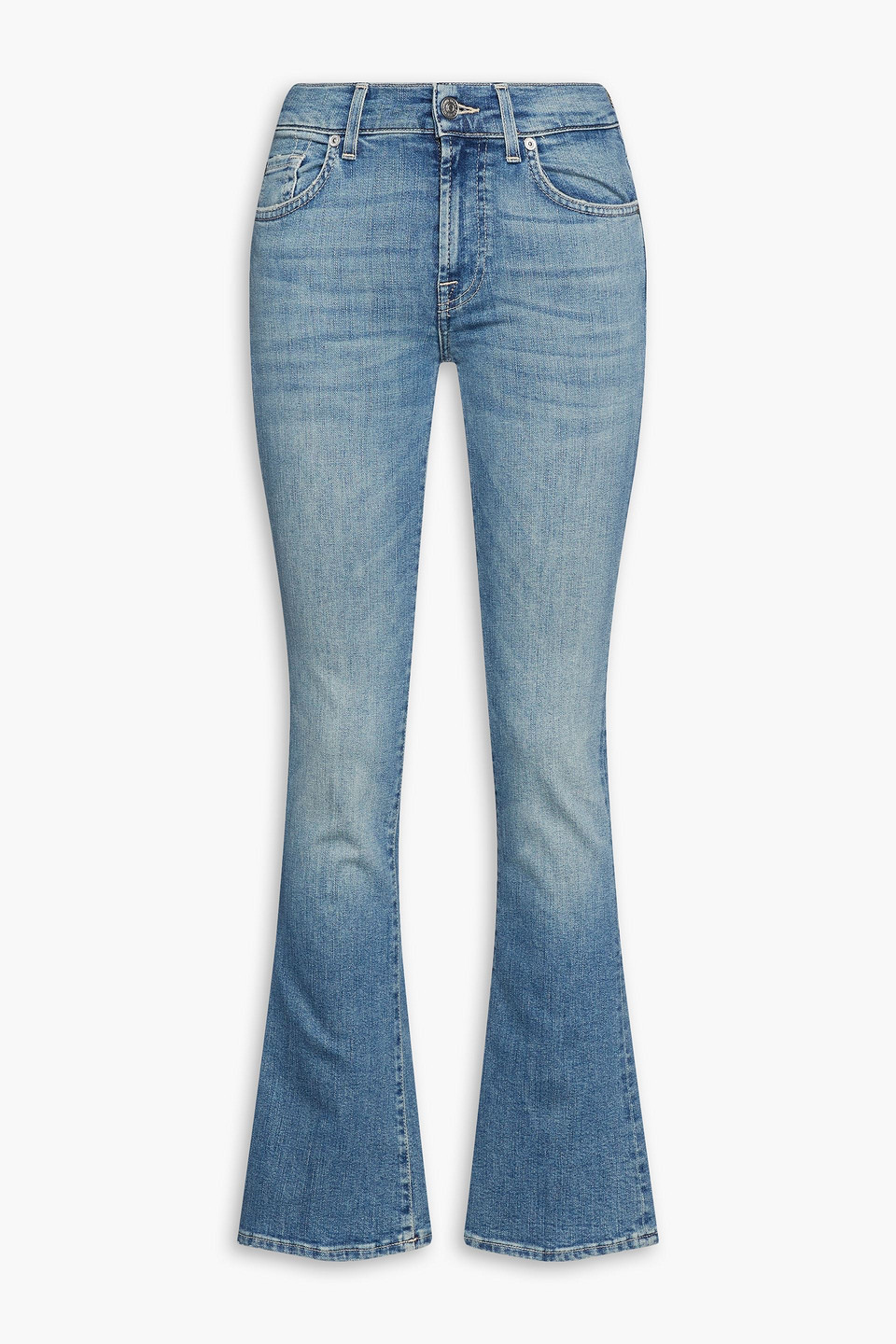 7 For All Mankind Tailorless Dojo Mid-rise Bootcut Jeans In Blue