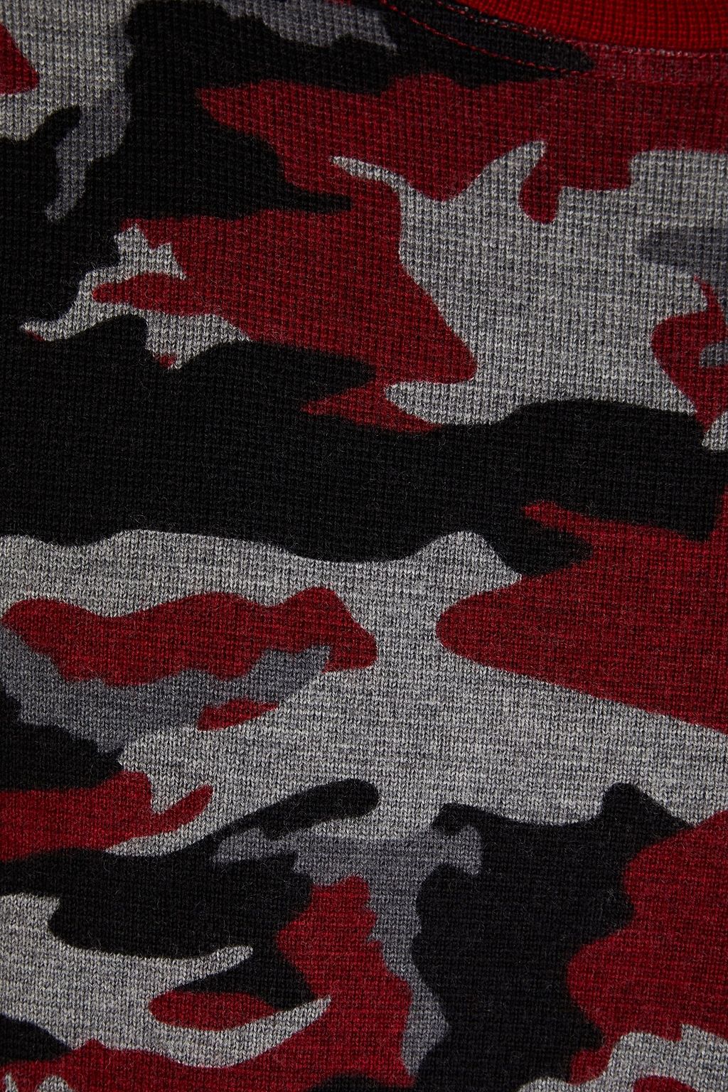 AZTECH Two-tone shell-trimmed wool sweater