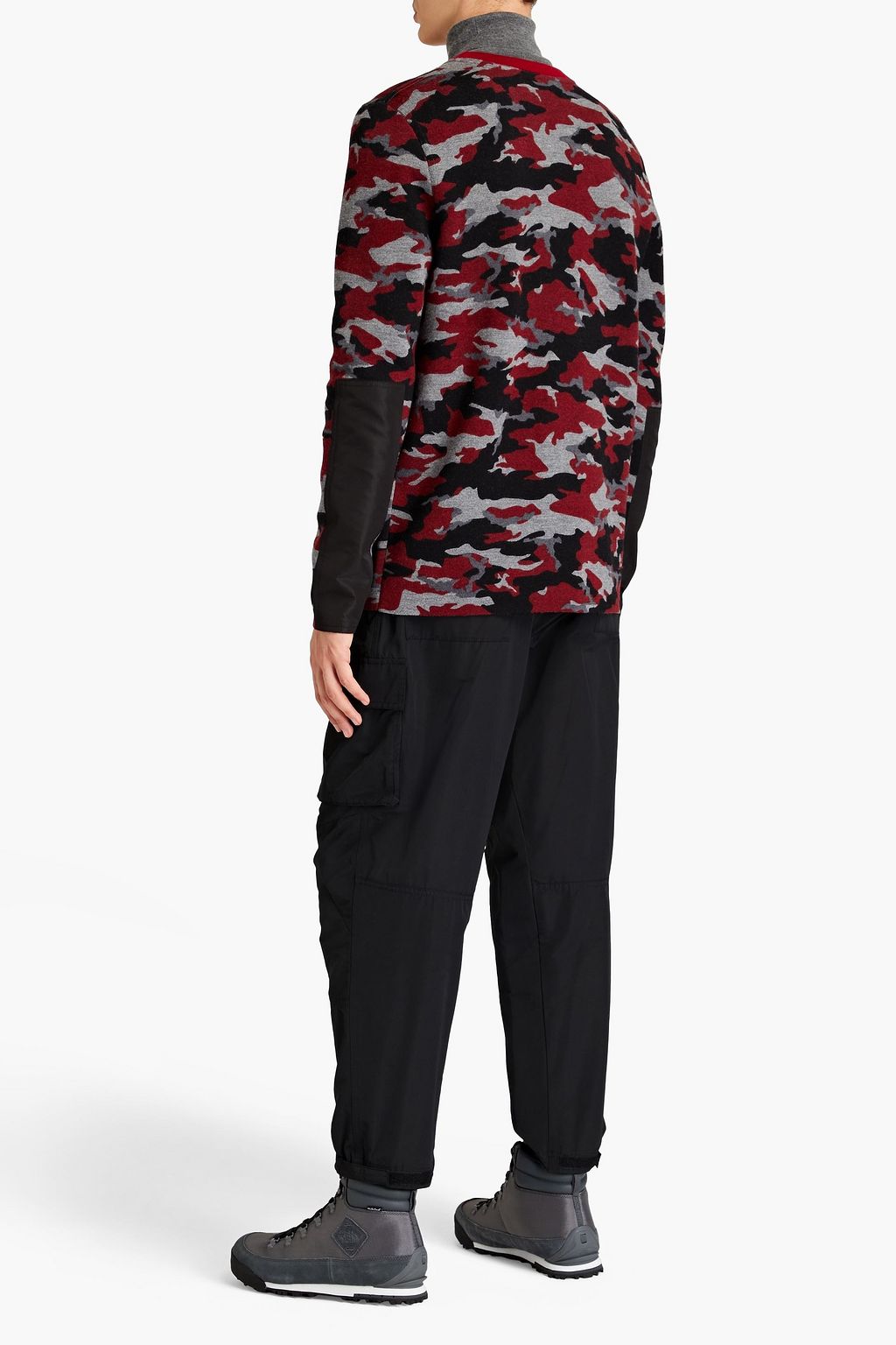 AZTECH Two-tone shell-trimmed wool sweater