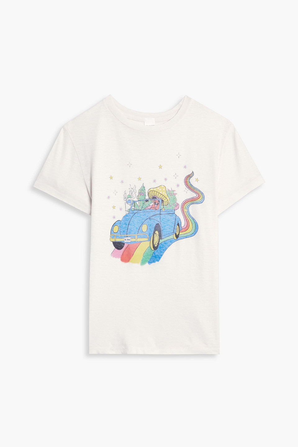 Re/done Printed Cotton-jersey T-shirt In White