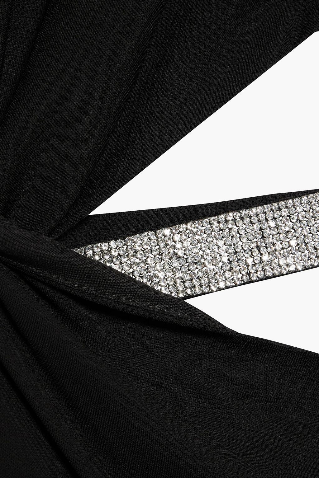 HALSTON Selena twist-front crystal-embellished jersey midi dress