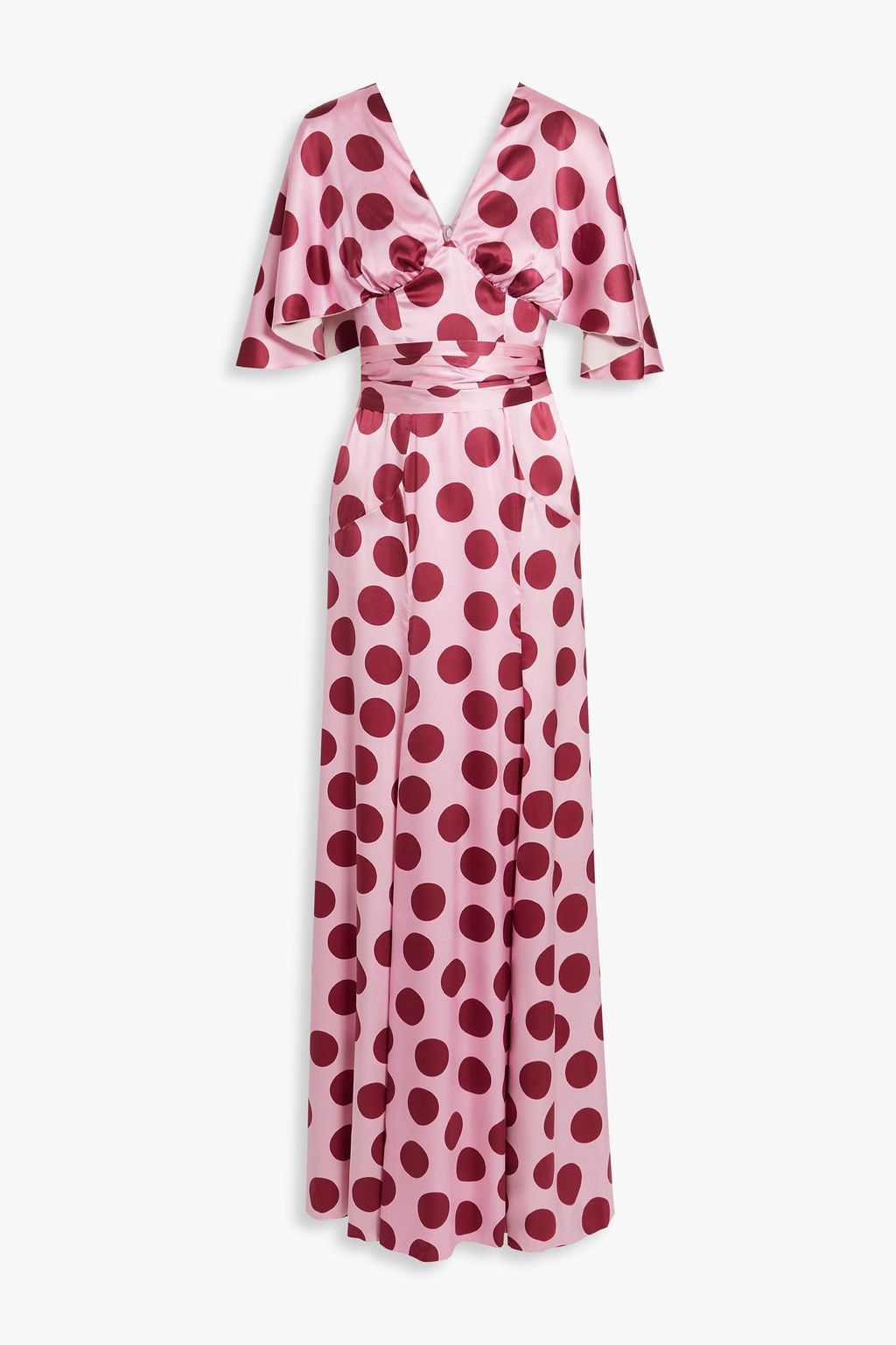 DOLCE & GABBANA Polka-dot silk-blend satin maxi dress | Sale up to 70% off  | THE OUTNET