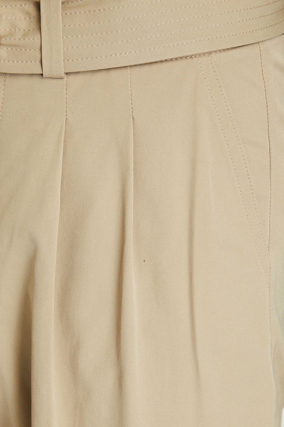 Shop Nanushka Tapered Cropped Cotton-blend Twill Pants In Beige