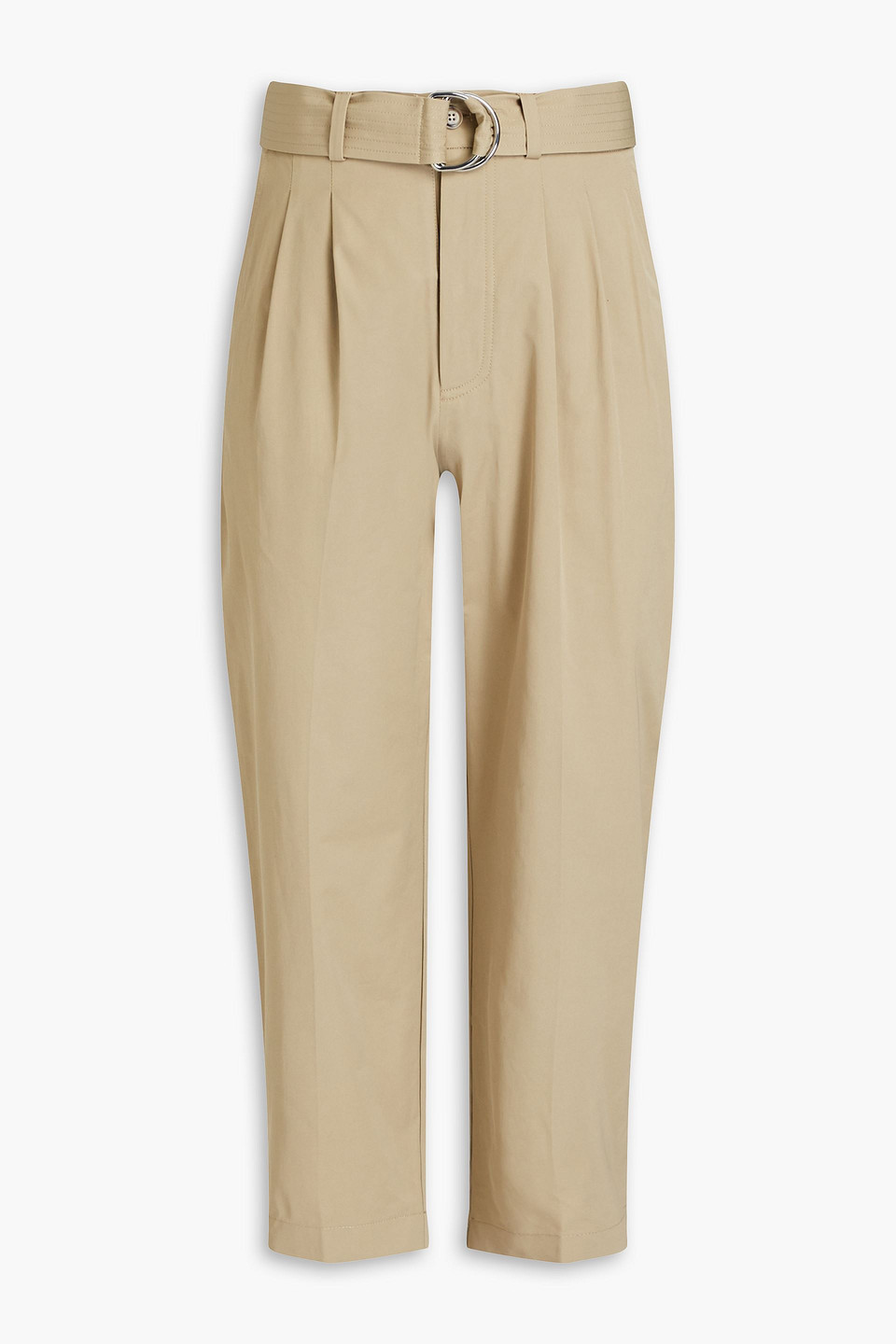 Nanushka Tapered Cropped Cotton-blend Twill Pants In Beige