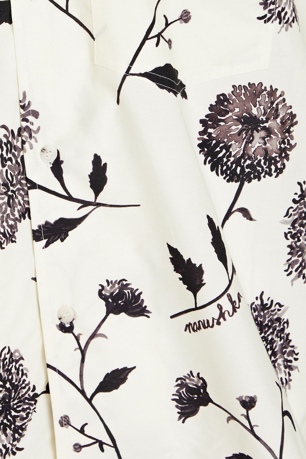 NANUSHKA Printed cotton and silk-blend shirt