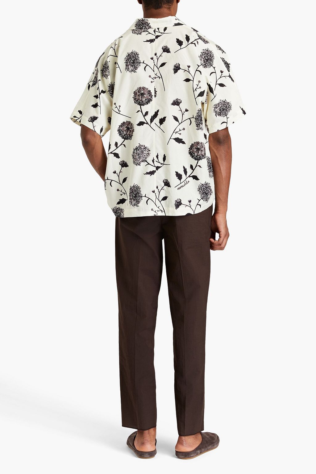 NANUSHKA Printed cotton and silk-blend shirt