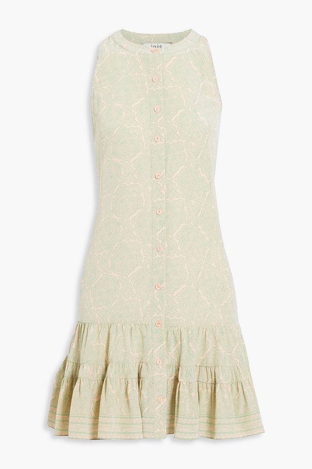 Hayden gathered paisley-print silk crepe de chine mini dress