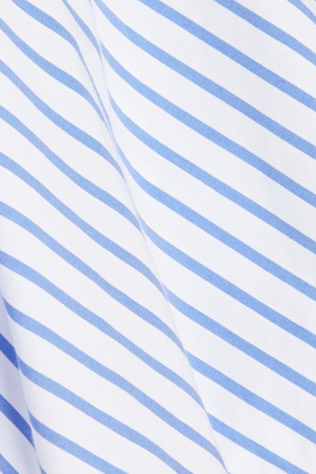 STELLA JEAN Gathered striped cotton-blend poplin peplum top
