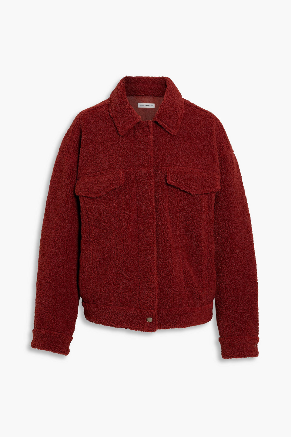 Good American Oversized Faux Shearling Jacket In Brick