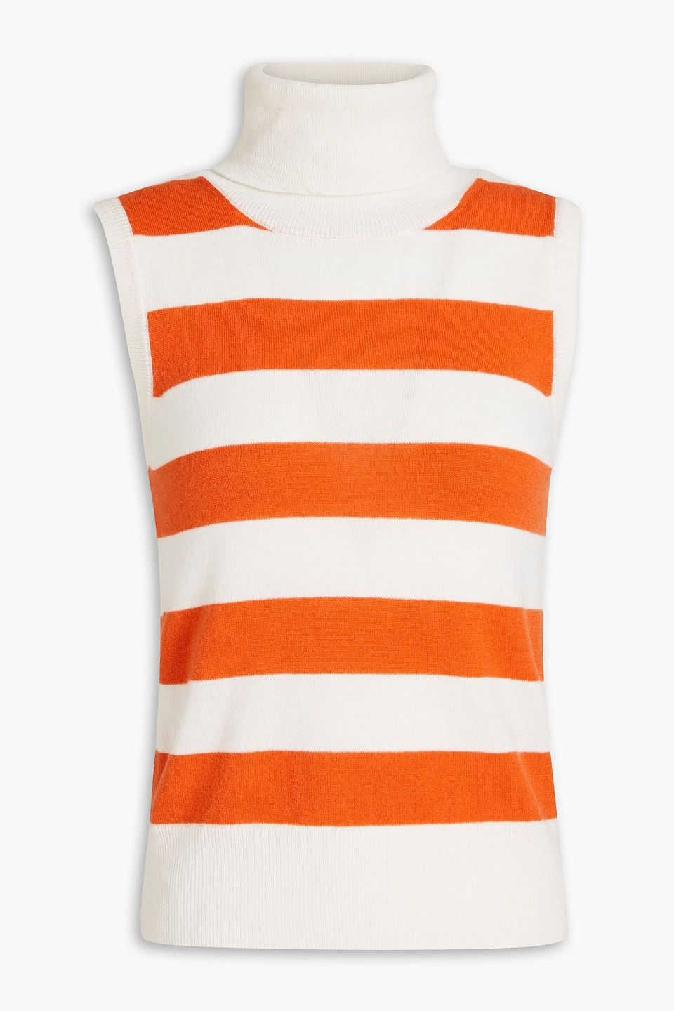 We Norwegians Gullholmen Striped Merino Wool And Cashmere-blend Vest In Orange