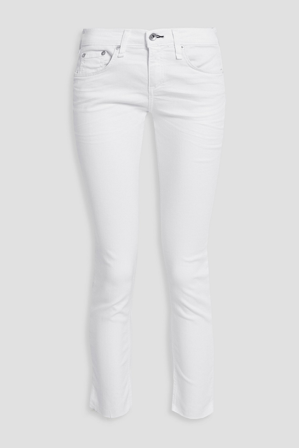 Rag & Bone Mid-rise Skinny Jeans In White