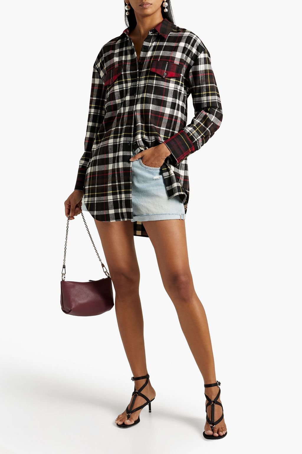 ALICE + OLIVIA Dimitra checked flannel shirt