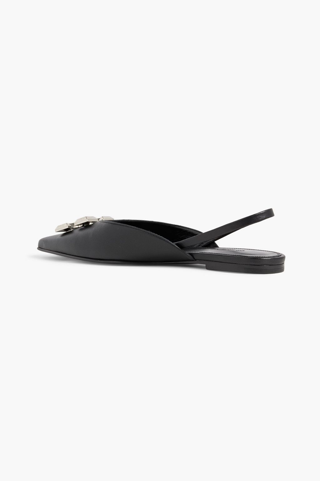 OFF-WHITE™ Arrow logo-embellished leather slingback point-toe flats