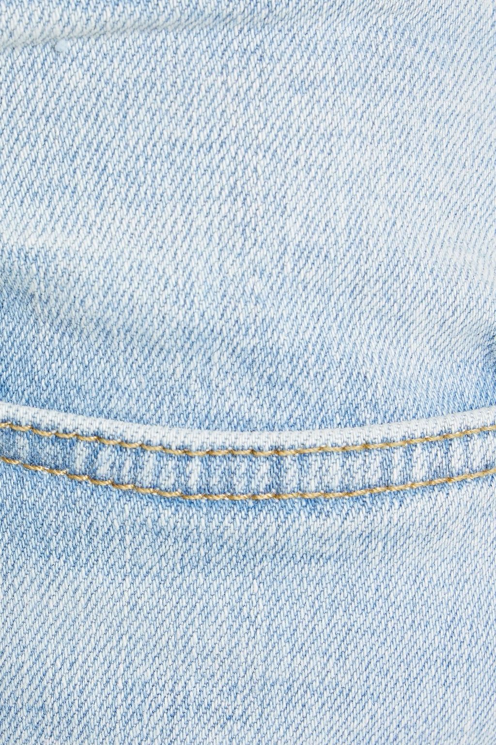 RE/DONE بنطلون جينز باهت بقصة أرجل مستقيمة متوسط الخصر بنمط السبعينيات