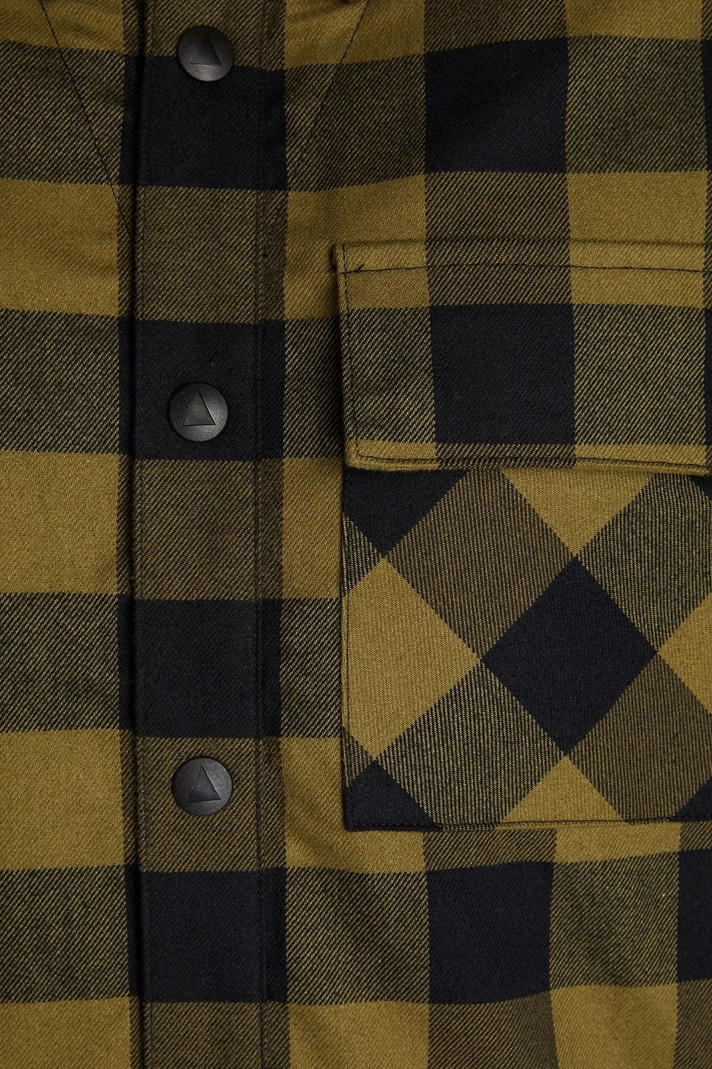 AZTECH Shell-trimmed checked cotton-flannel shirt