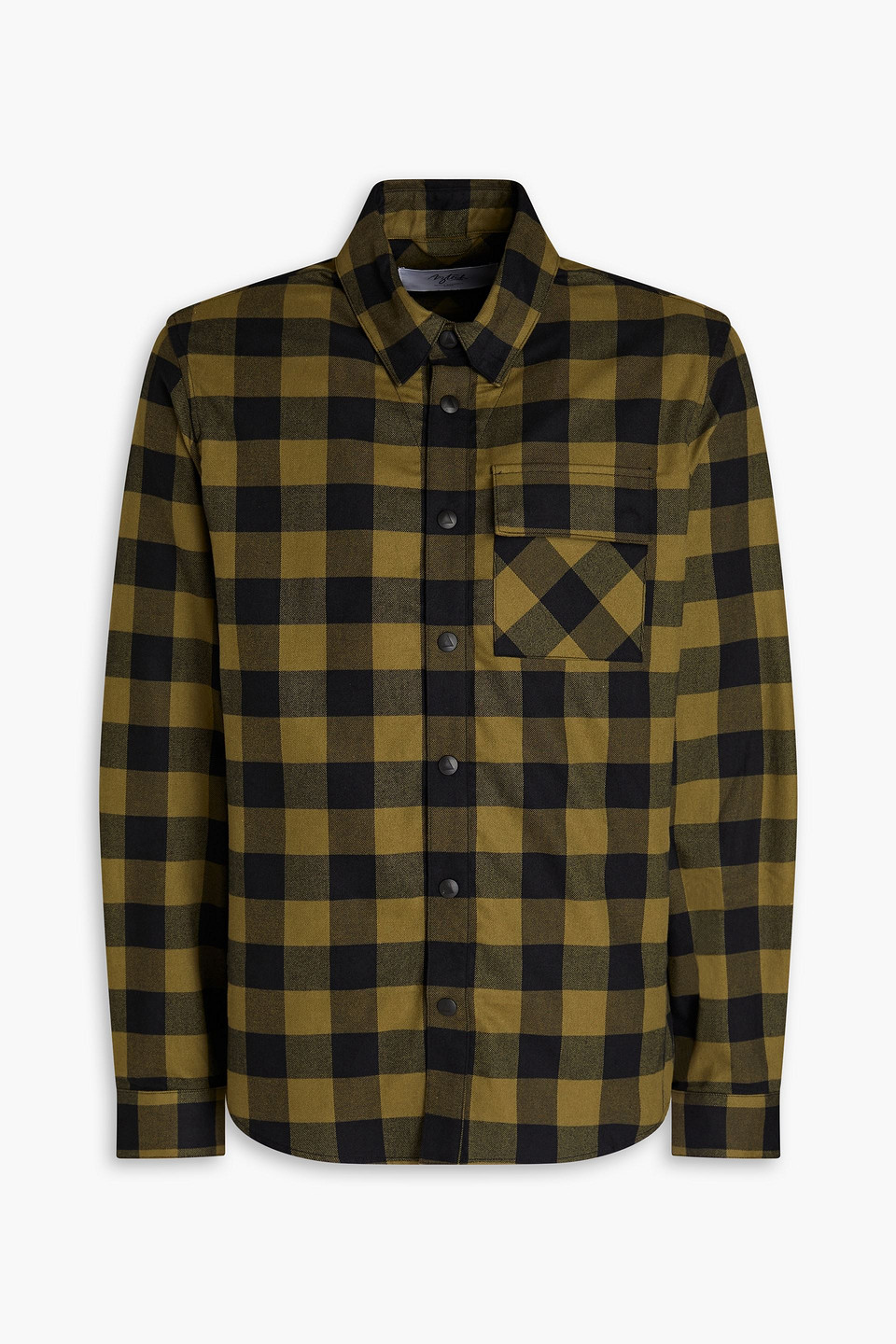 Aztech Shell-trimmed Checked Cotton-flannel Shirt In Forest Green