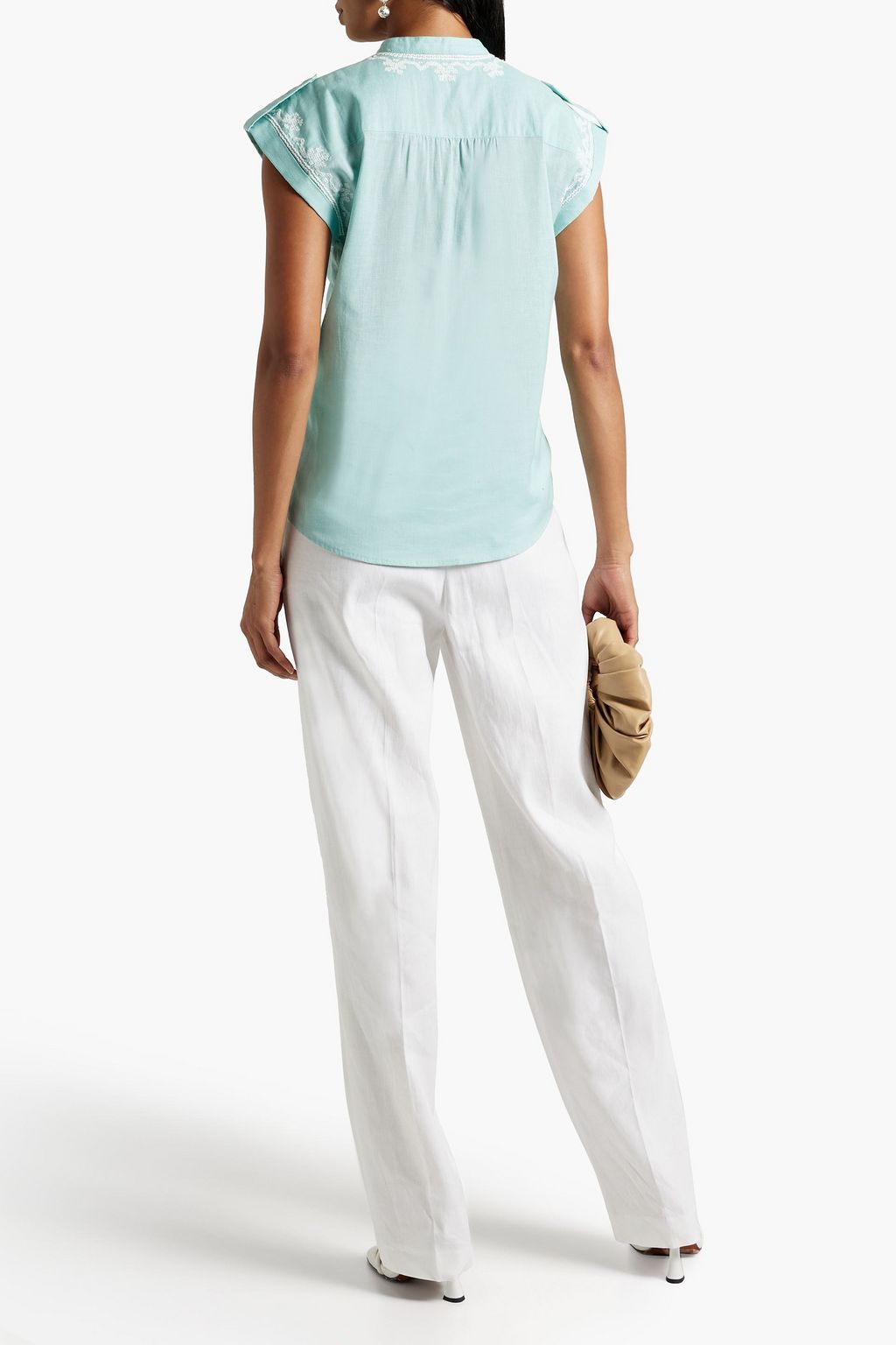 JOIE Embroidered cottonblend gauze shirt Sale up to 70 off THE