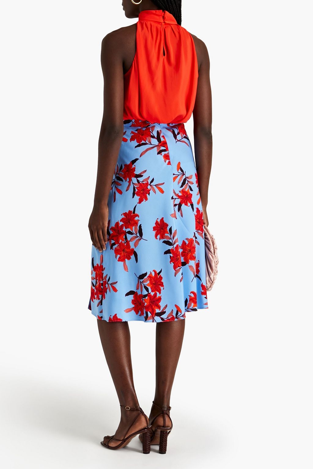 DIANE VON FURSTENBERG Beverly floral-print cady skirt