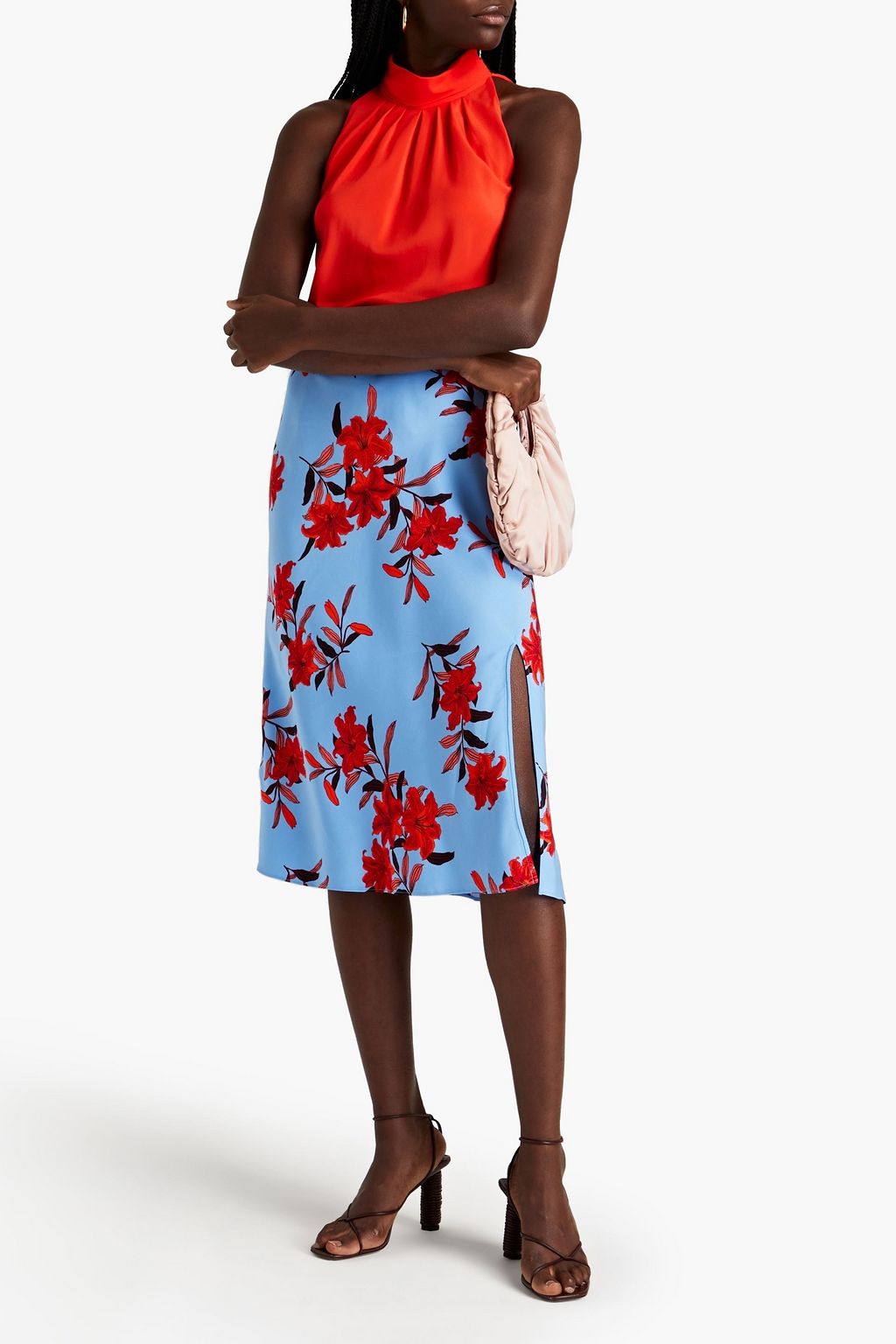 DIANE VON FURSTENBERG Beverly floral-print cady skirt