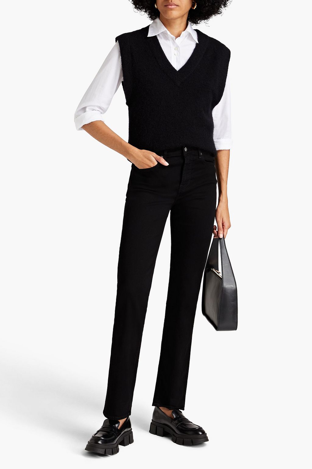 7 FOR ALL MANKIND ミッドライズ ストレートレッグ ジーンズ
