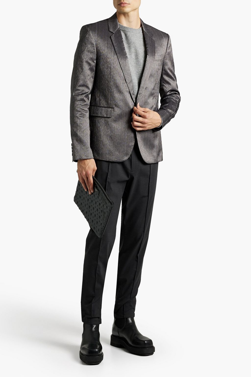 SAINT LAURENT Silk-blend shantung blazer