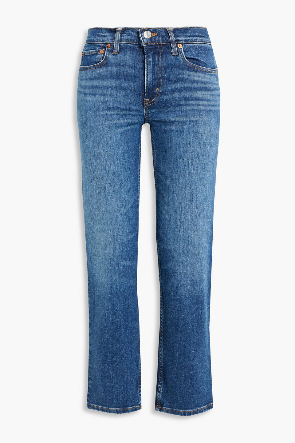 Re/done 70s Mid-rise Straight-leg Jeans In Mid Denim