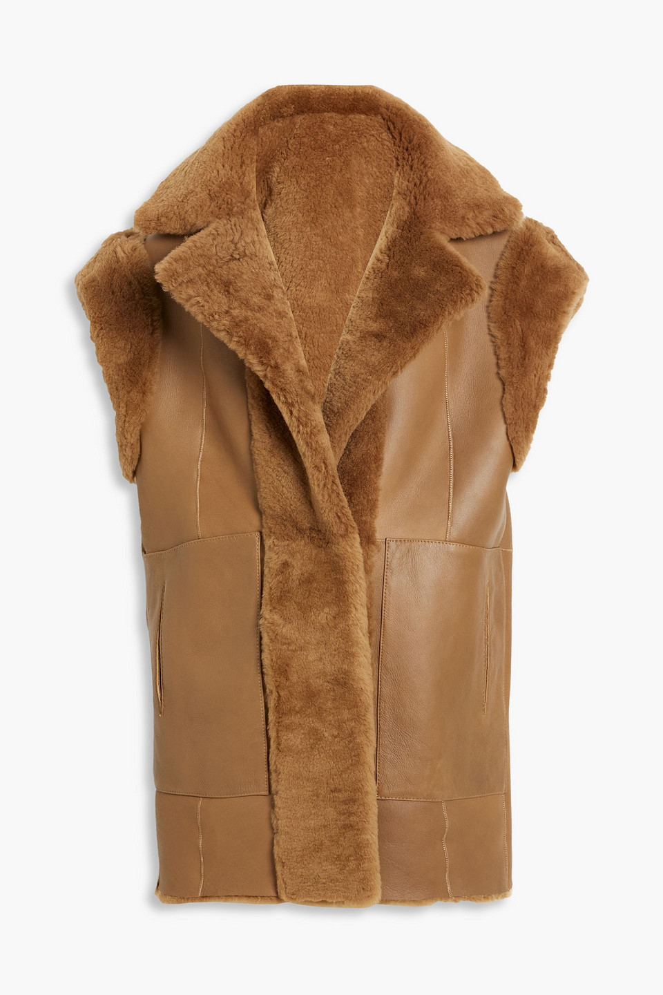 Dom Goor Shearling Vest In Brown