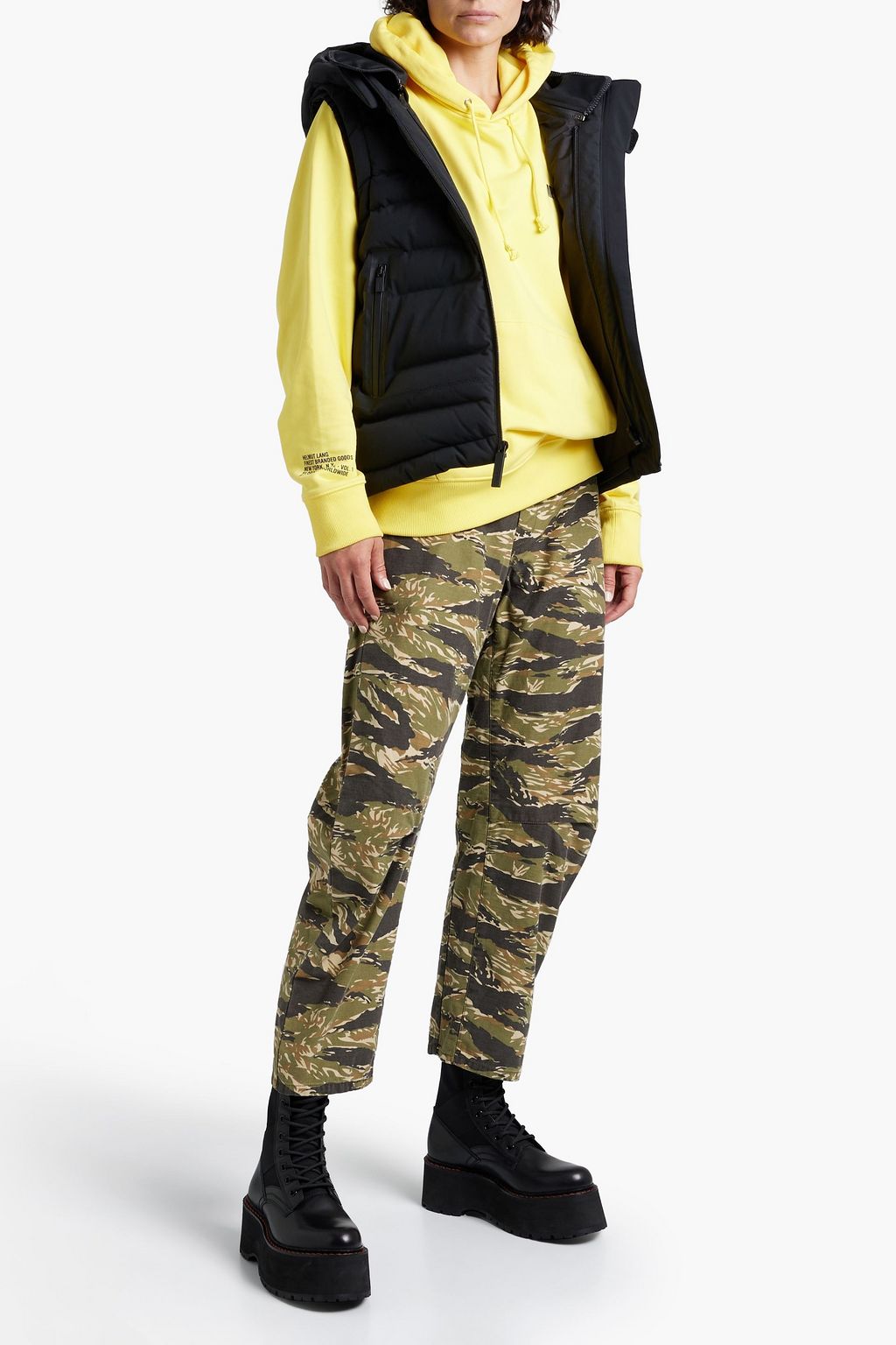 TEMPLA Convertible quilted shell and jersey hooded down ski jacket