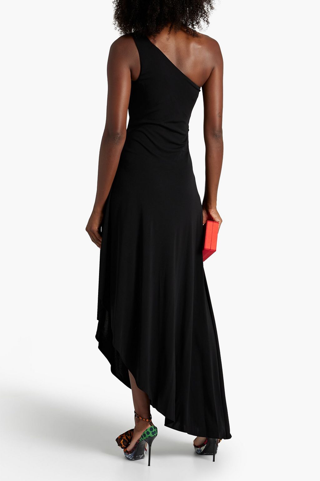 HALSTON Clara one-shoulder cutout jersey dress