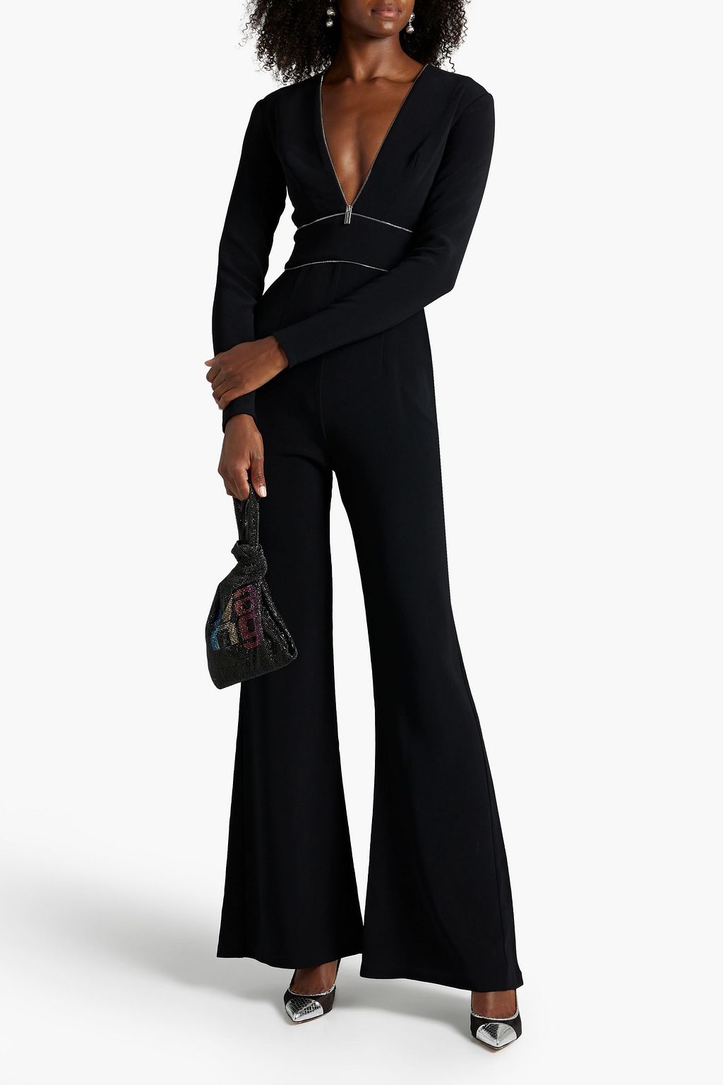 ZUHAIR MURAD Zip-detailed silk-blend crepe jumpsuit