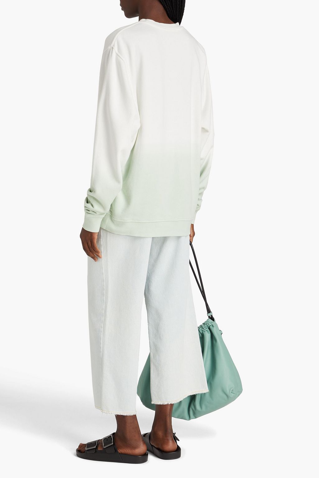 7 FOR ALL MANKIND Dégradé French cotton-terry sweatshirt