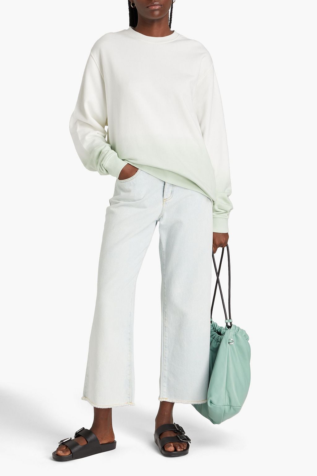 7 FOR ALL MANKIND Dégradé French cotton-terry sweatshirt