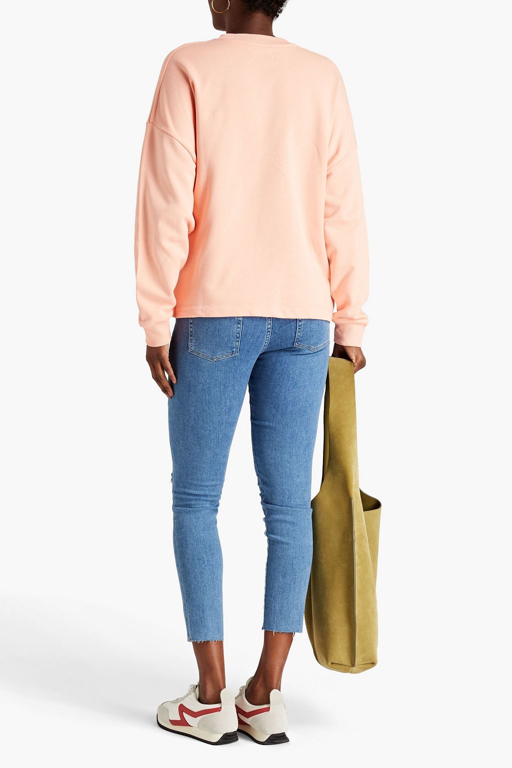 7 FOR ALL MANKIND سويتشيرت من قماش تيري القطني الفرنسي بتصميم متشابك