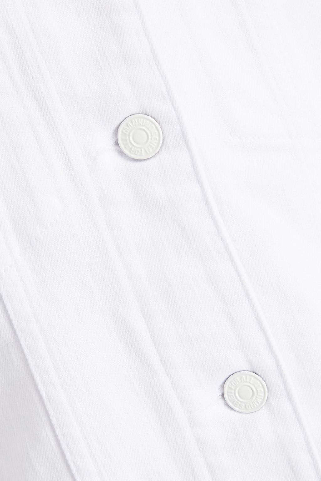 7 FOR ALL MANKIND جاكيت «بوي» من الجينز بحواف مزينة بتطريز إنجليزي