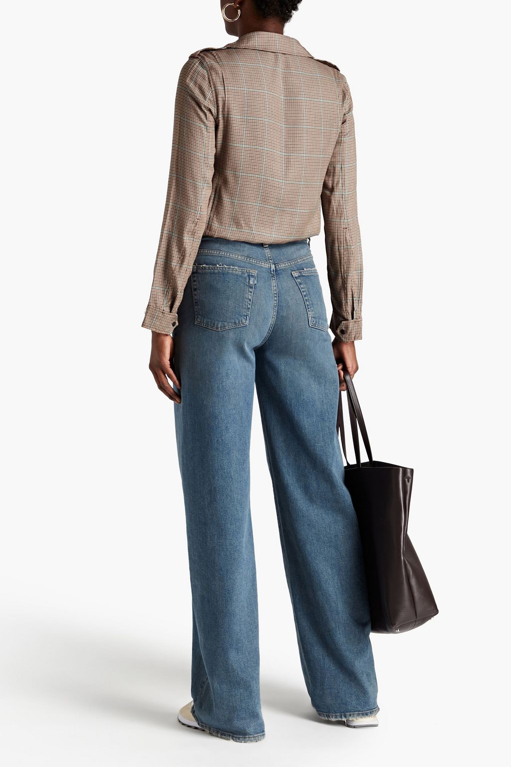 RAG & BONE Bluse aus Webstoff mit Hahnentrittmuster