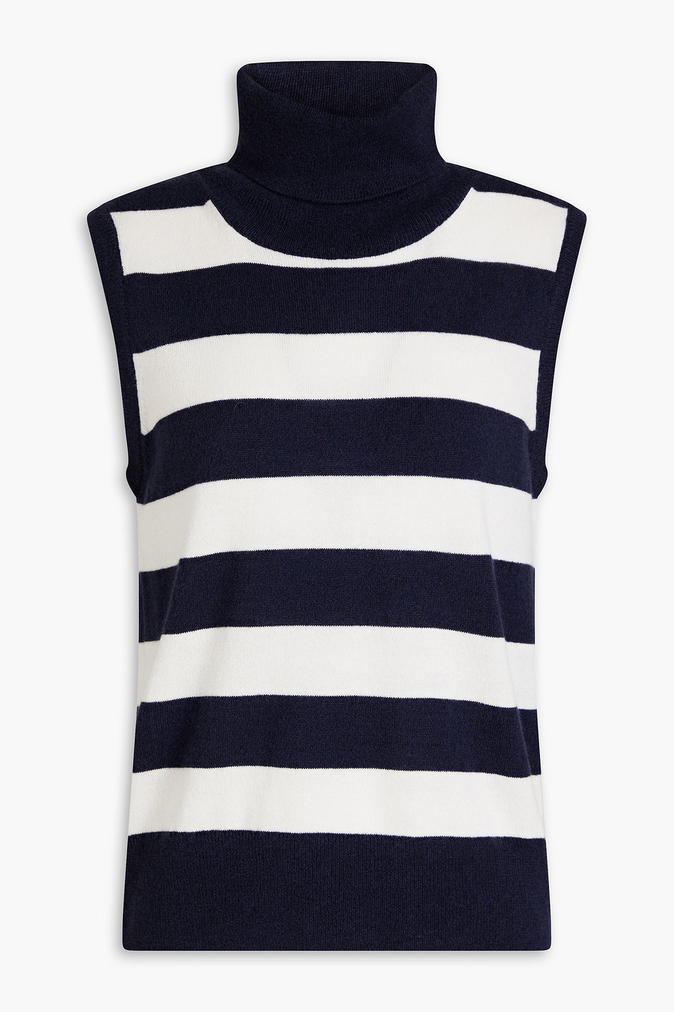 We Norwegians Gullholmen Striped Merino Wool And Cashmere-blend Vest In Navy