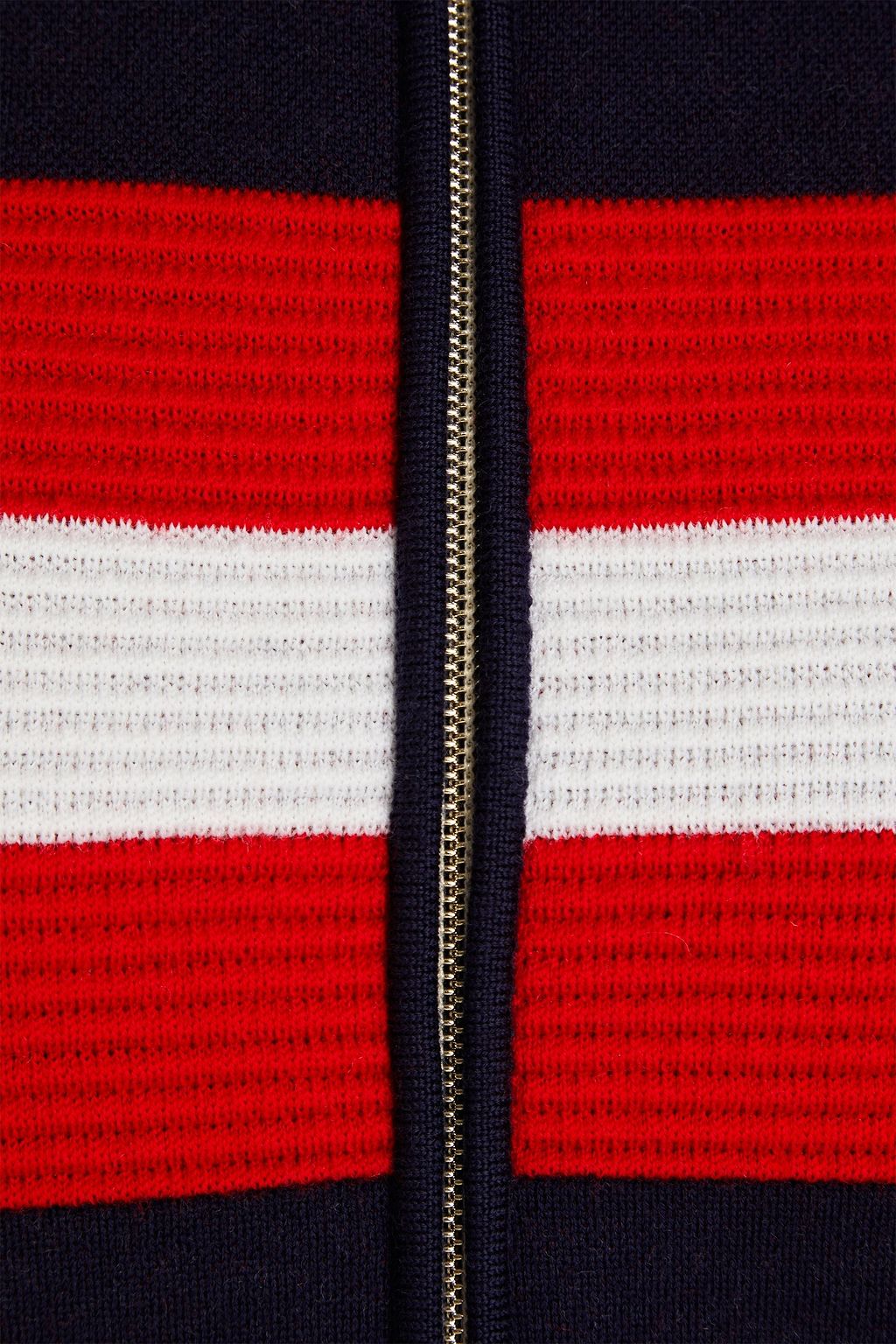 WE NORWEGIANS Hafjell striped merino wool zip-up sweater