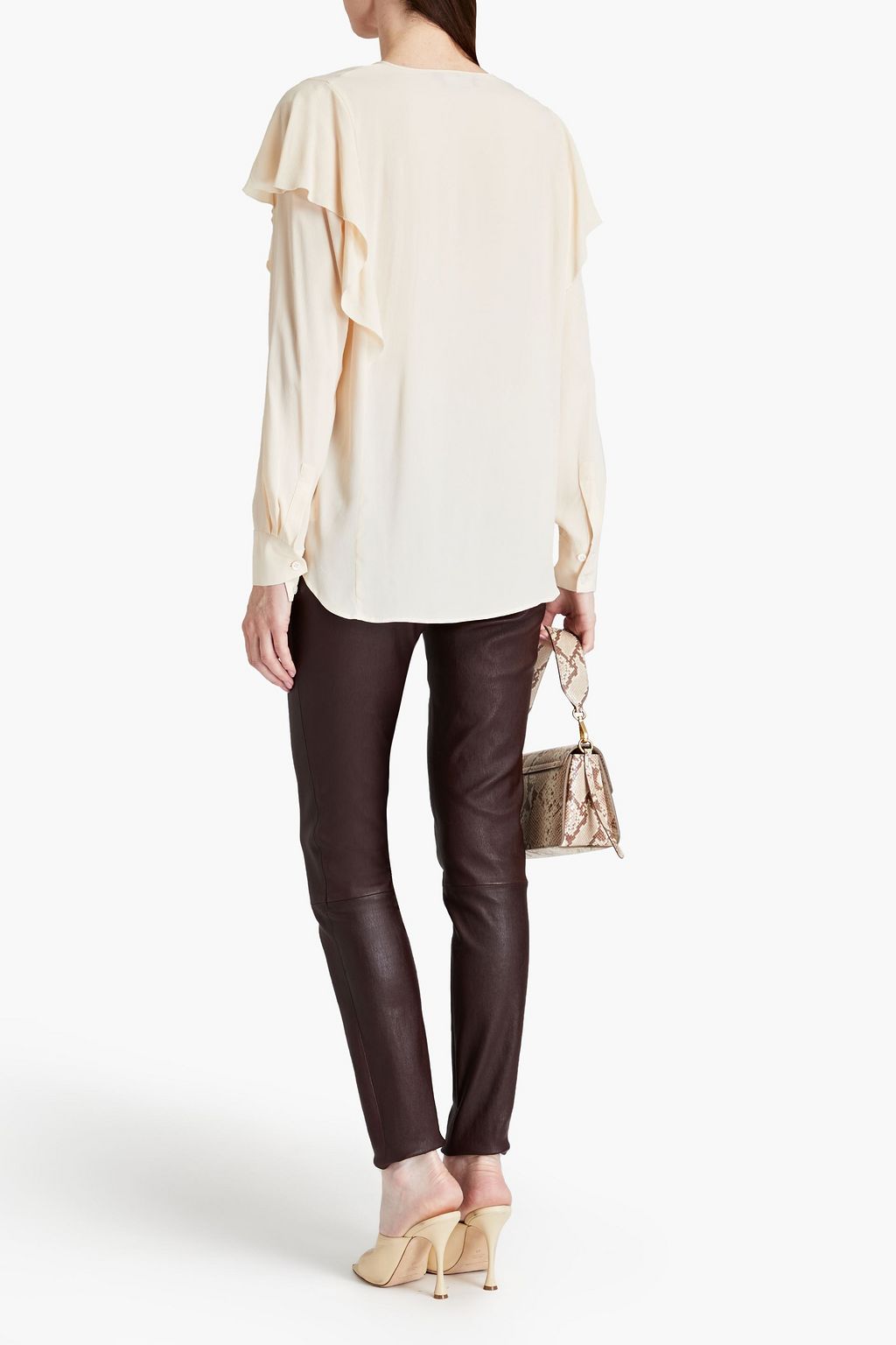 7 FOR ALL MANKIND Ruffled crepe de chine top