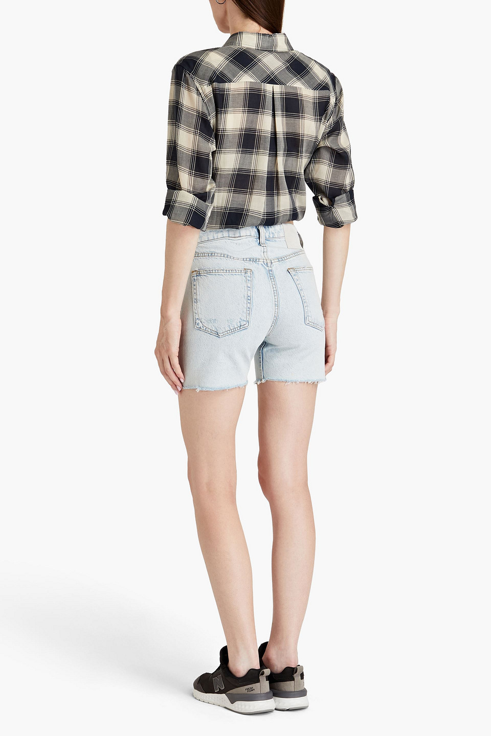 Shop Rag & Bone Maya Distressed Denim Shorts In Light Denim