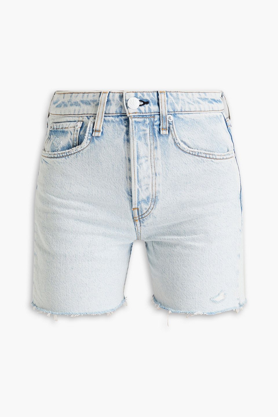 Rag & Bone Maya Distressed Denim Shorts In Light Denim